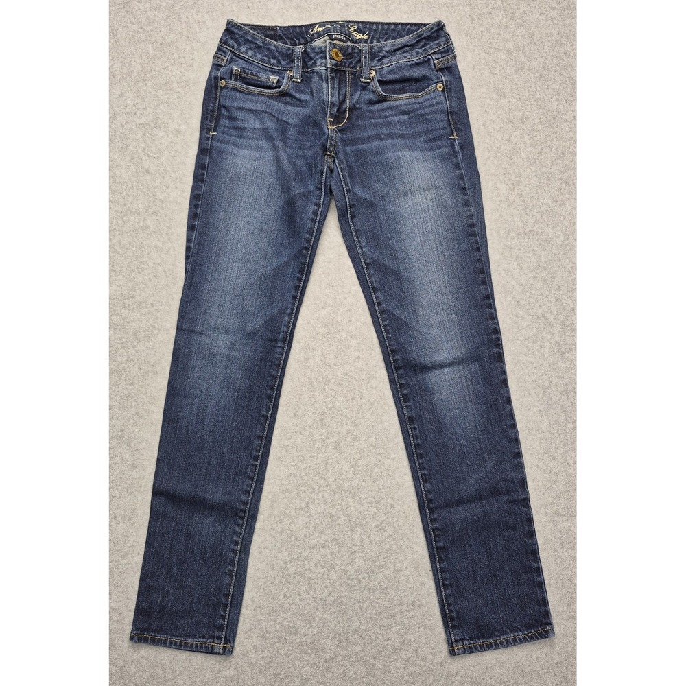 American Eagle Skinny Jeans Womens 00 Stretch Medium Wash Blue Denim Y2K Casual